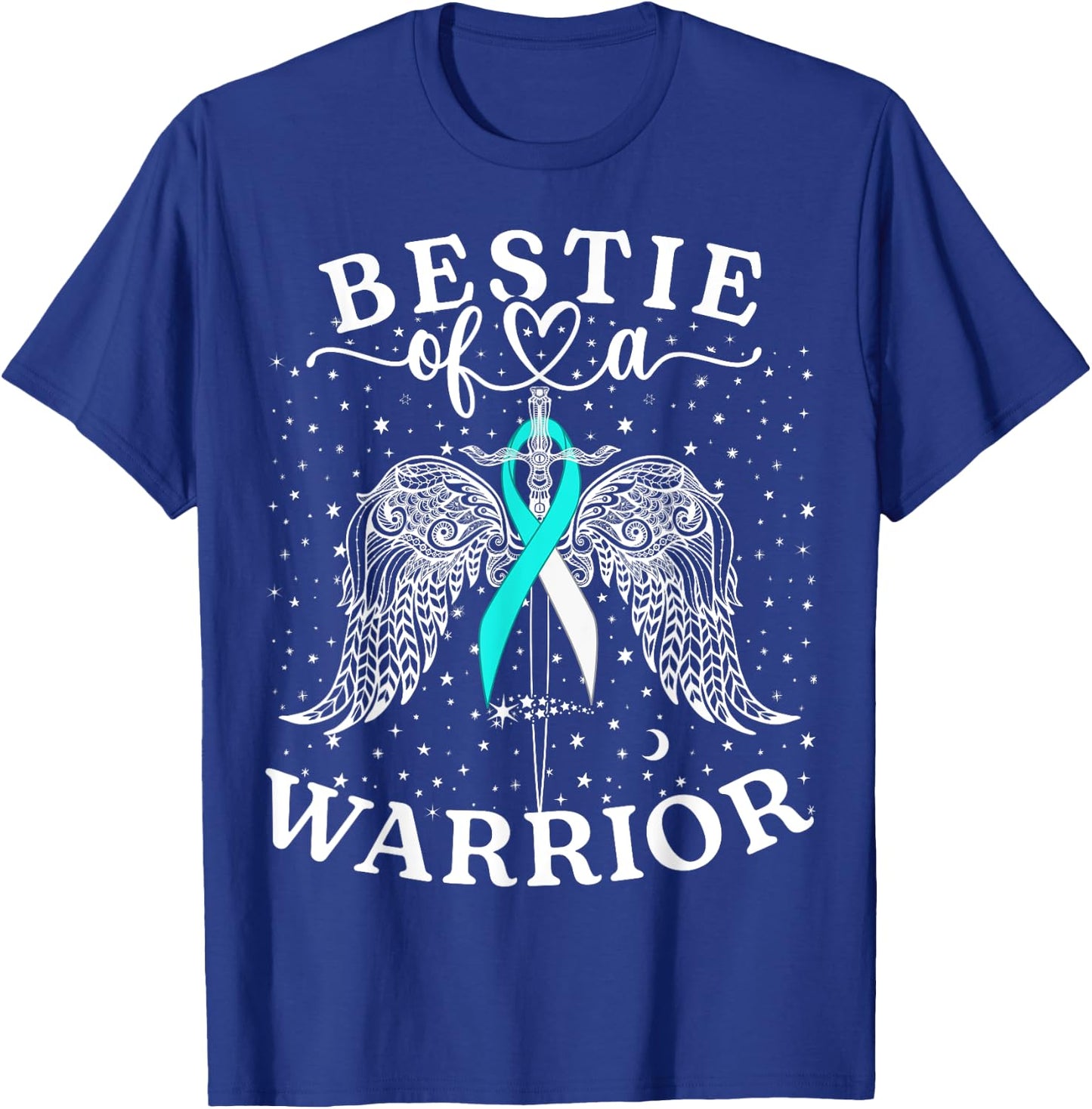 Bestie Of A Warrior Cervical Cancer Awareness Support Squad T-Shirt - T-Shirt | Royal