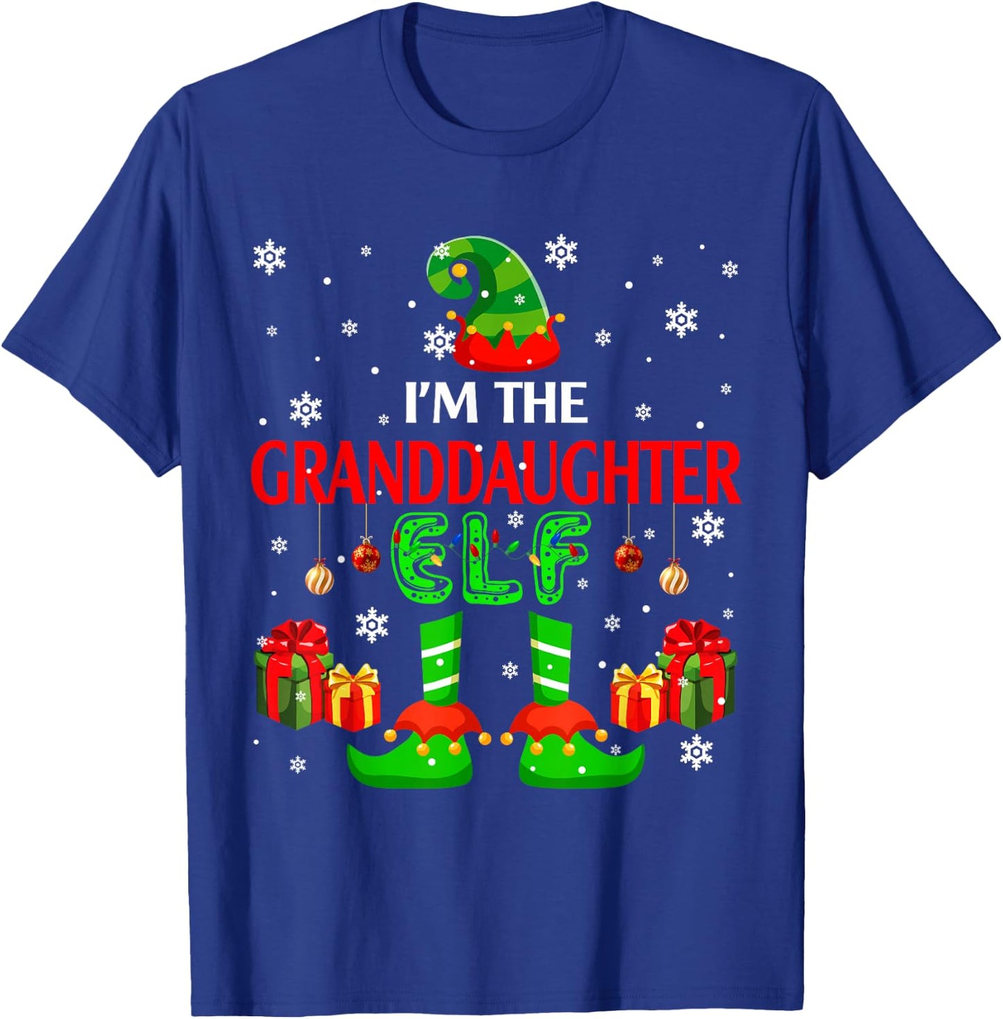 I'm The Granddaughter Elf Cute Xmas Elf Costume Funny Family T-Shirt - T-Shirt | Royal