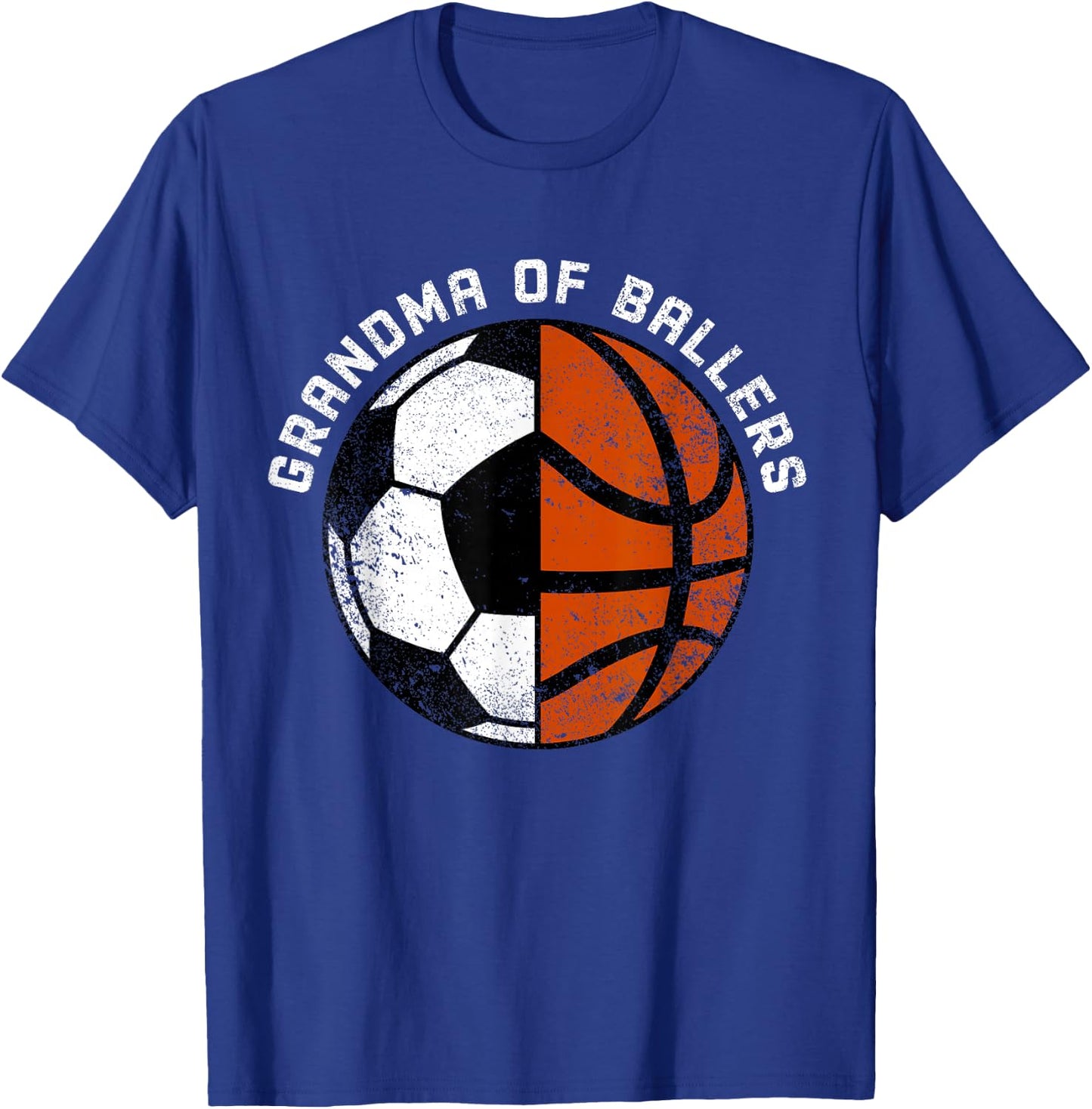 Grandma Of Ballers Funny Soccer Basketball Grandma T-Shirt - T-Shirt | Royal