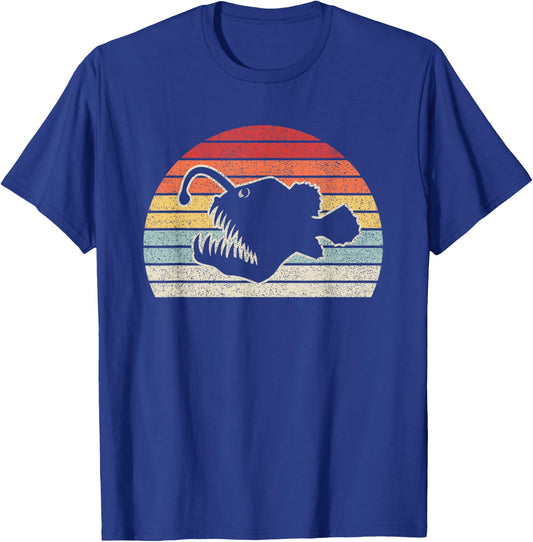 Vintage Retro Angler Fish T-Shirt - T-Shirt | Royal