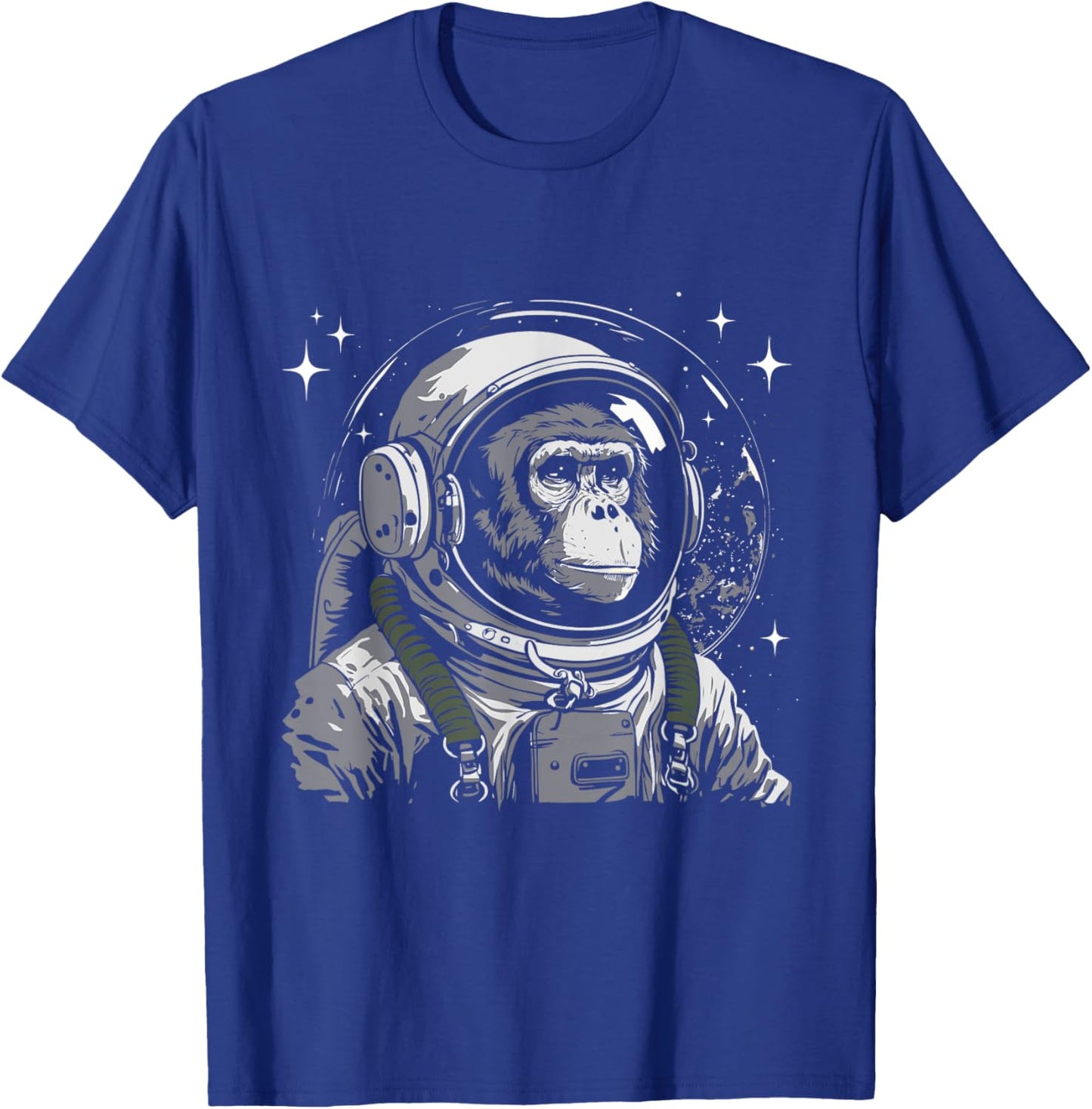 Vintage Astronaut Monkey - Primate Animal Lover Zookeeper T-Shirt - T-Shirt | Royal