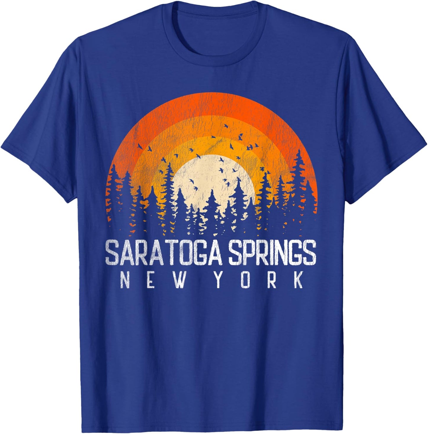 Saratoga Springs New York NY Shirt Retro Vintage 80s Gift T-Shirt - T-Shirt | Royal