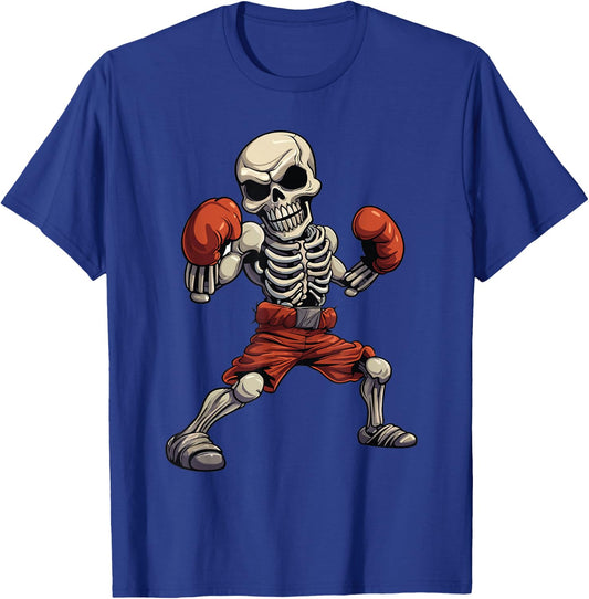 Kickboxing Skeleton Funny Kickboxer Boxing T-Shirt - T-Shirt | Royal