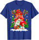 Funny Reindeer Gnome & Bowling Ball Christmas Lights Xmas T-Shirt - T-Shirt | Royal