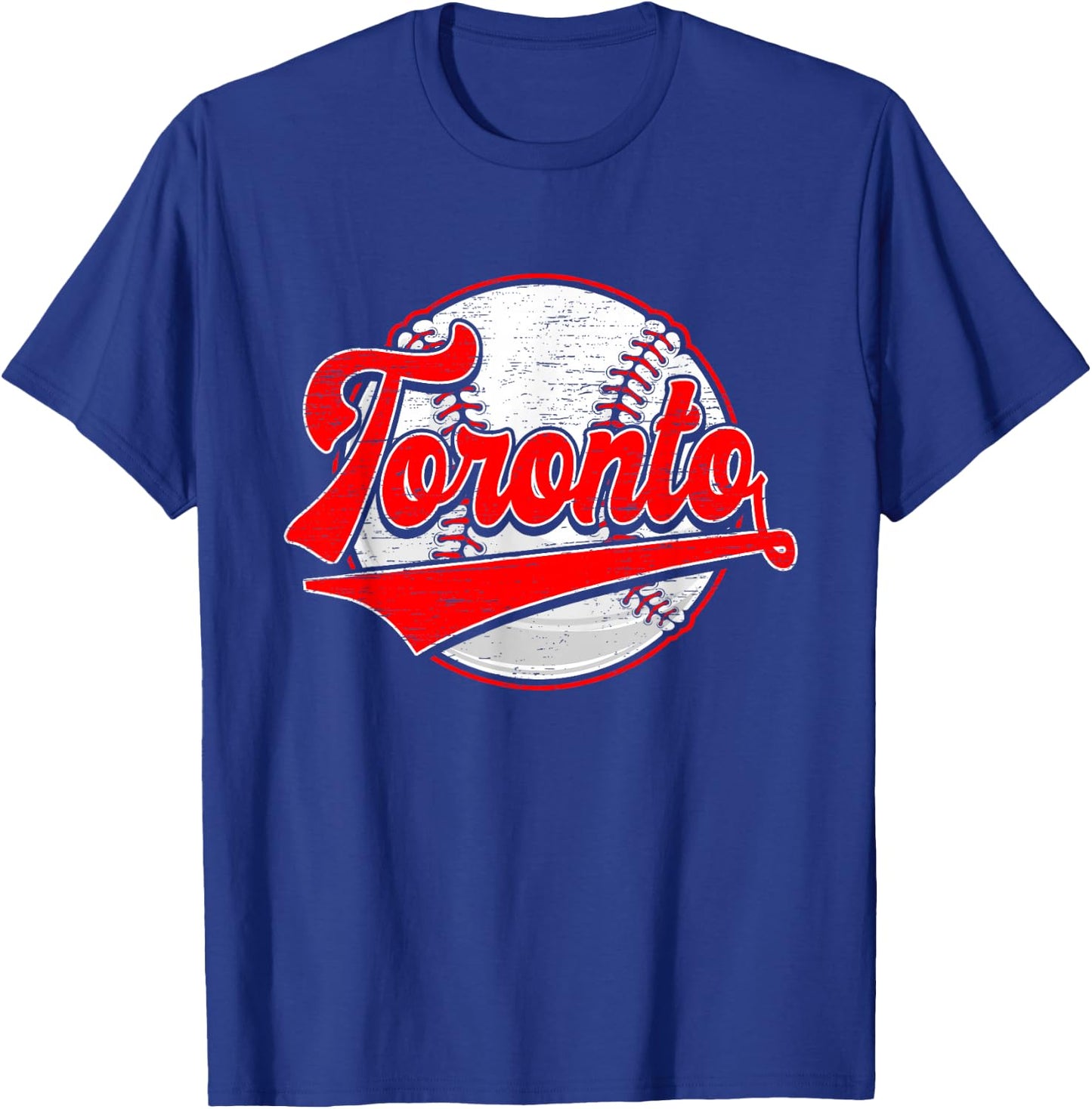 Vintage Toronto Cityscape Baseball Lover Men Women T-Shirt - T-Shirt | Royal