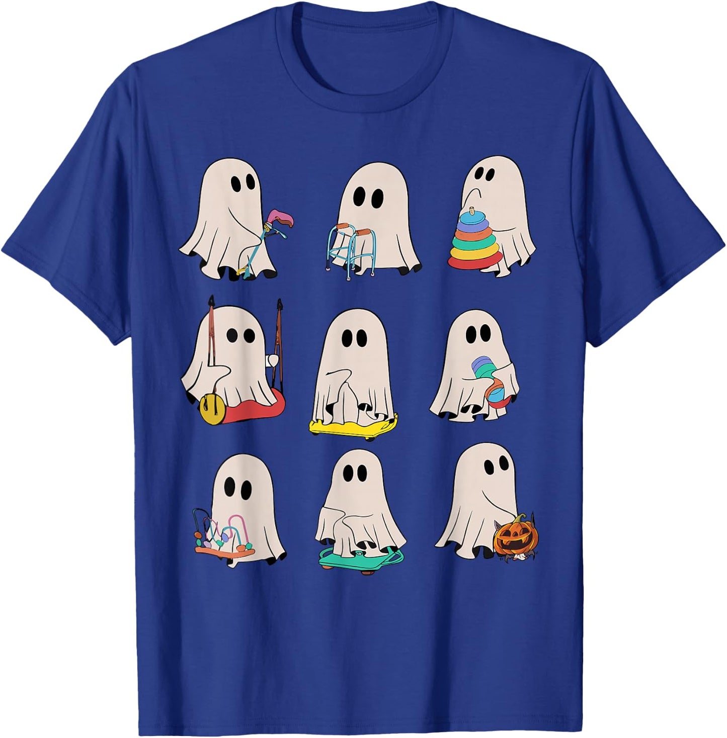 Occupational Therapy Halloween OT Ghost Boo Speech Therapy T-Shirt - T-Shirt | Royal