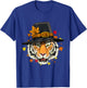 Thanksgiving Tiger Cat Pilgrim Turkey Day Autumn Tiger Lover Men Women Girls Kids T-Shirt - T-Shirt | Royal