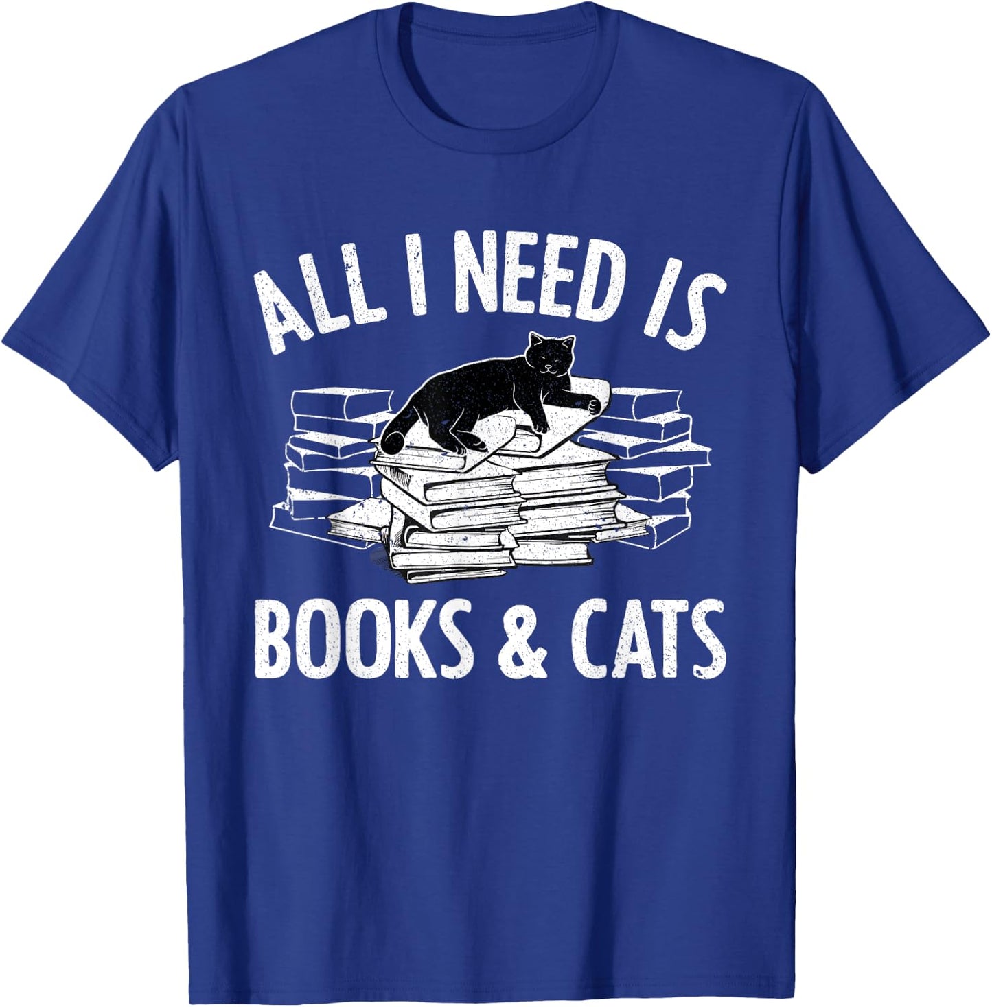 Cat Book Women Novel Book Lovers Reading Librarian T-Shirt - T-Shirt | Royal
