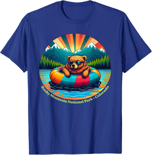 Rocky Mountain National Park Bear with Sunglasses Souvenir T-Shirt - T-Shirt | Royal
