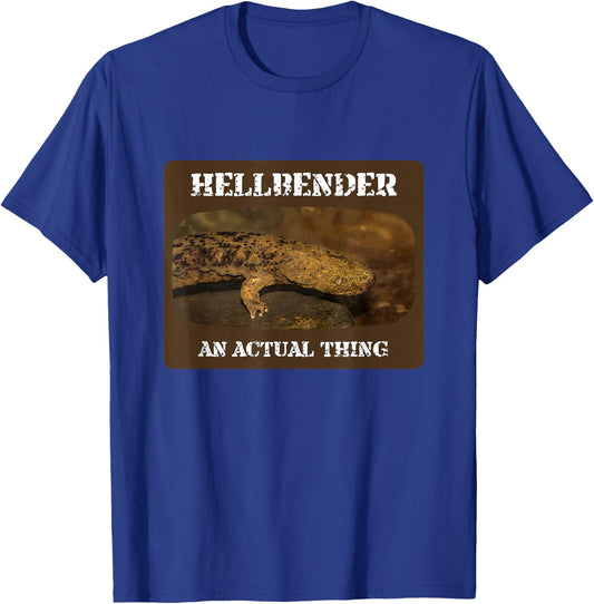 Hellbender Funny Giant Salamander Wrong Animal Name Joke T-Shirt - T-Shirt | Royal