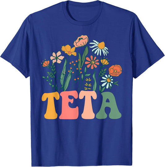 New TETA Wildflower First Birthday & Baby Shower T-Shirt - T-Shirt | Royal
