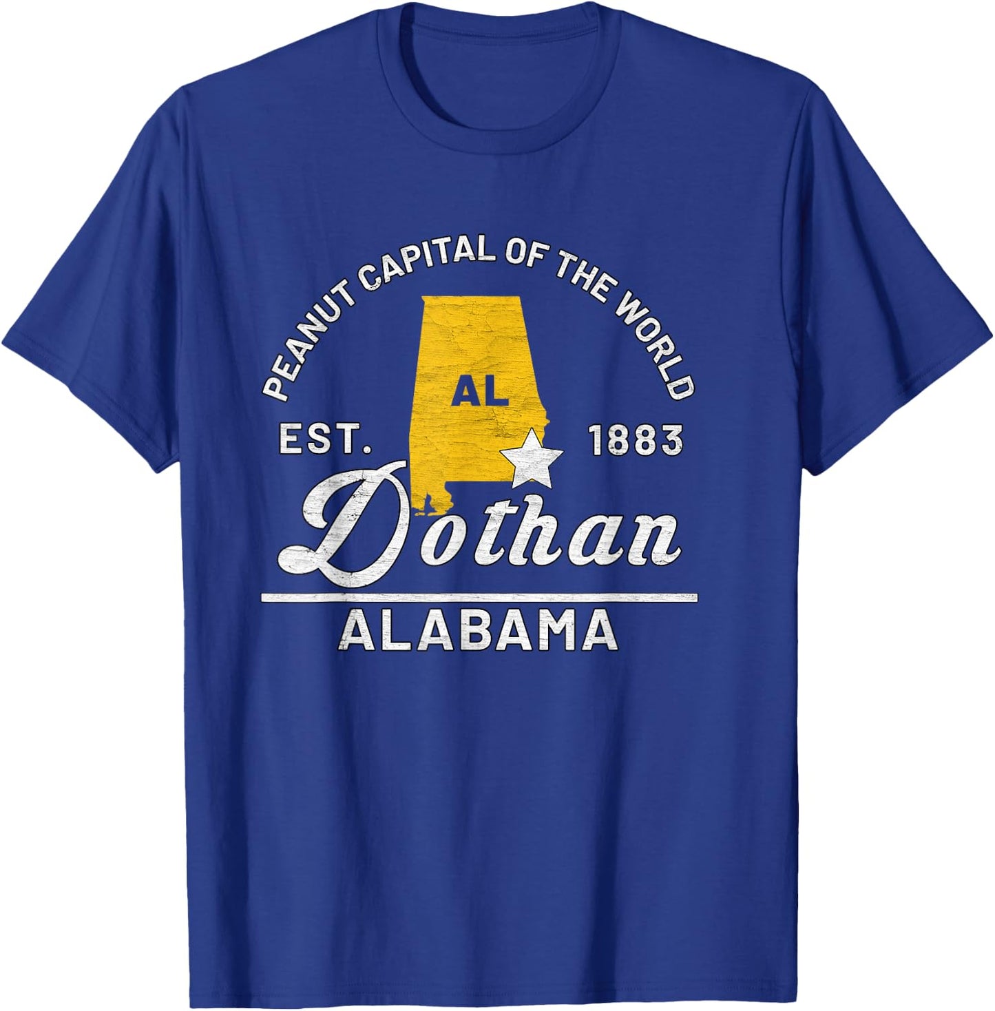 Dothan Alabama Al Vintage Peanut Capital of the World Gift T-Shirt - T-Shirt | Royal