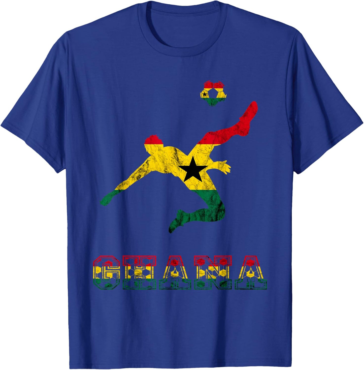 Ghana Evolution Ghana Flag Ghana Soccer Player Ghanese Pride T-Shirt - T-Shirt | Royal