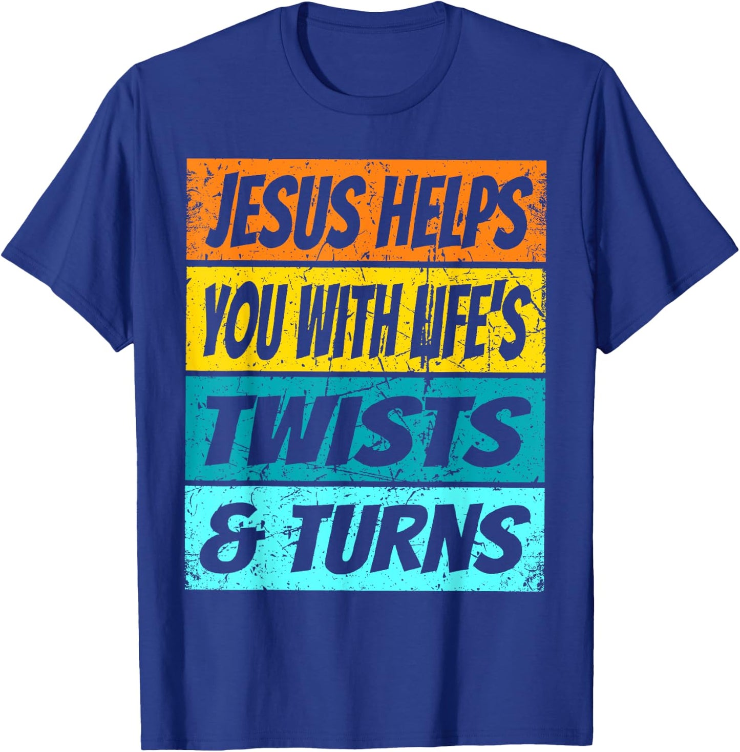 Retro Jesus Helps You With Life's Twists And Turns VBS 2023 T-Shirt - T-Shirt | Royal