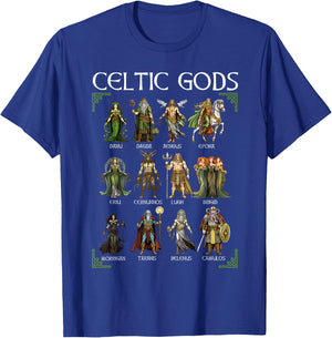 Celtic Mythology Gods Norse Viking Warriors Irish Scotish T-Shirt - T-Shirt | Royal