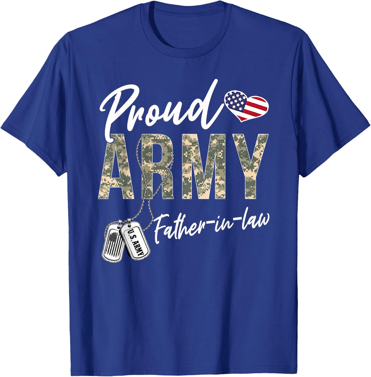 Proud Army Father-In-Law US Army Graduation Father-In-Law T-Shirt - T-Shirt | Royal