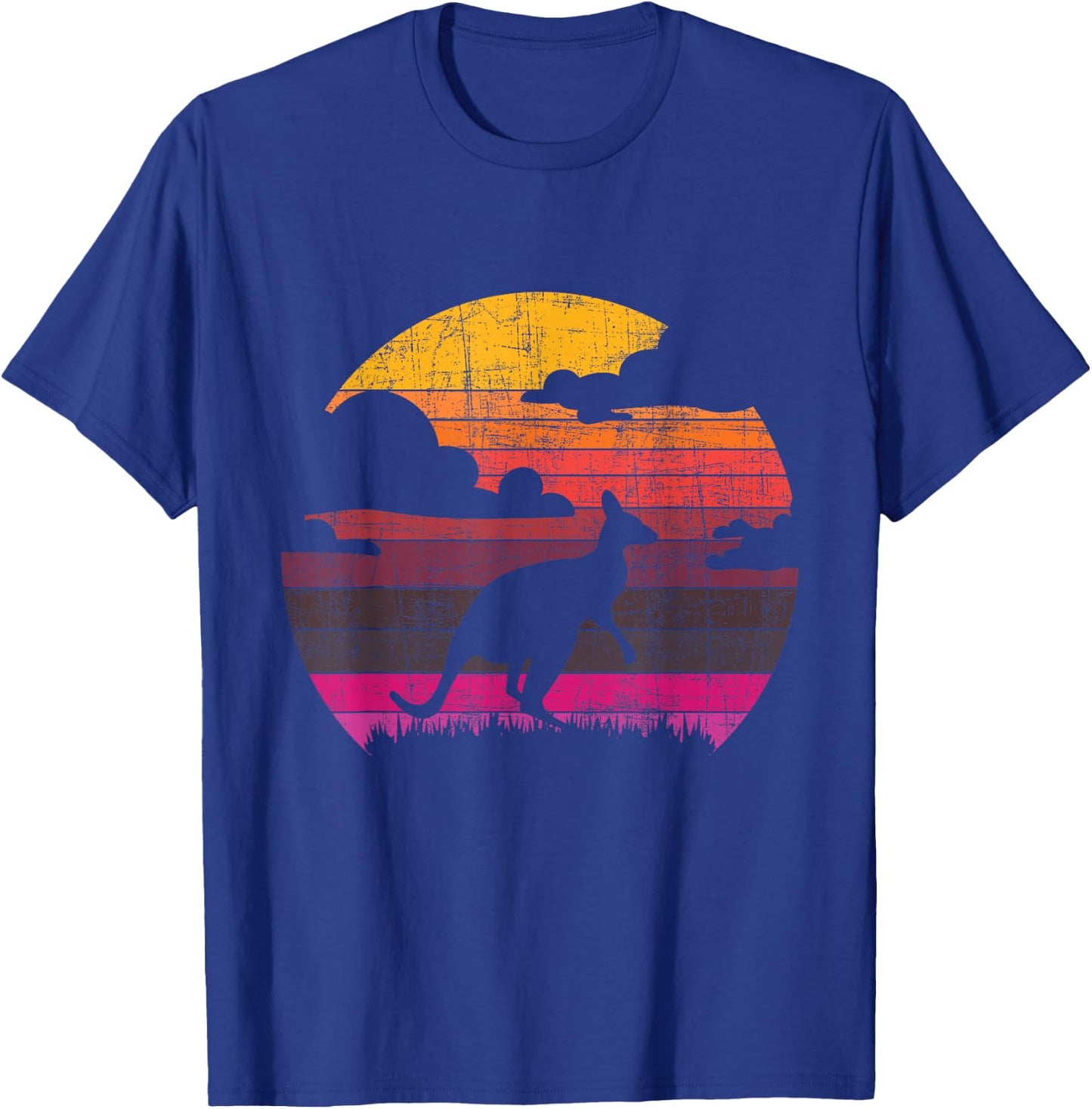 Retro Sunset Kangaroo - Zookeeper 60s Safari Animal Lover T-Shirt - T-Shirt | Royal