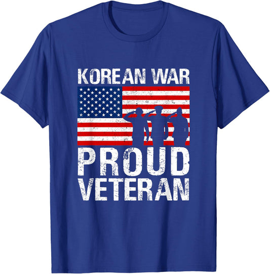 Military Men Women Proud Korean War Veteran T-Shirt - T-Shirt | Royal