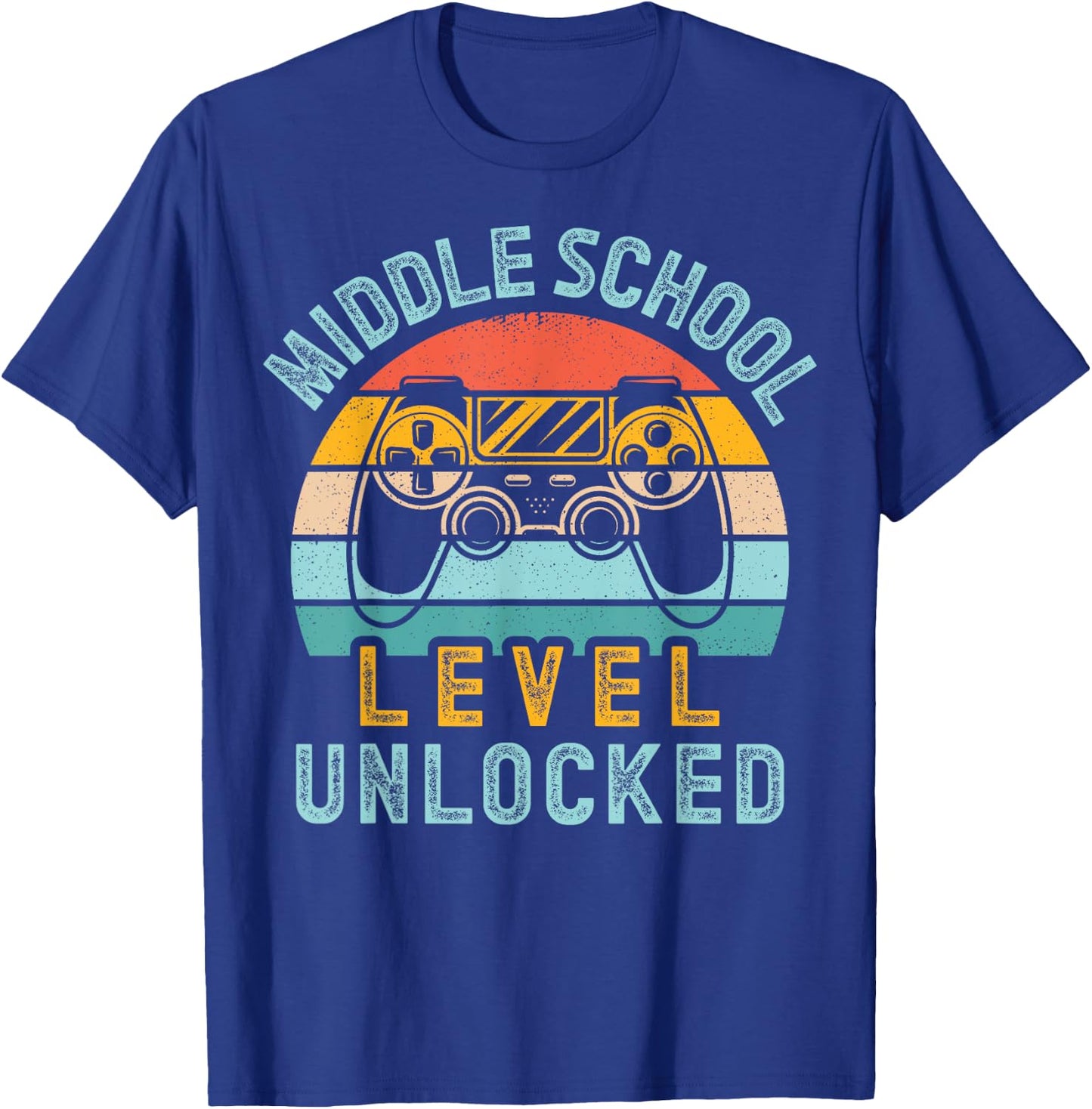 Middle School Level Unlocked Video Game Back to School Boy T-Shirt - T-Shirt | Royal