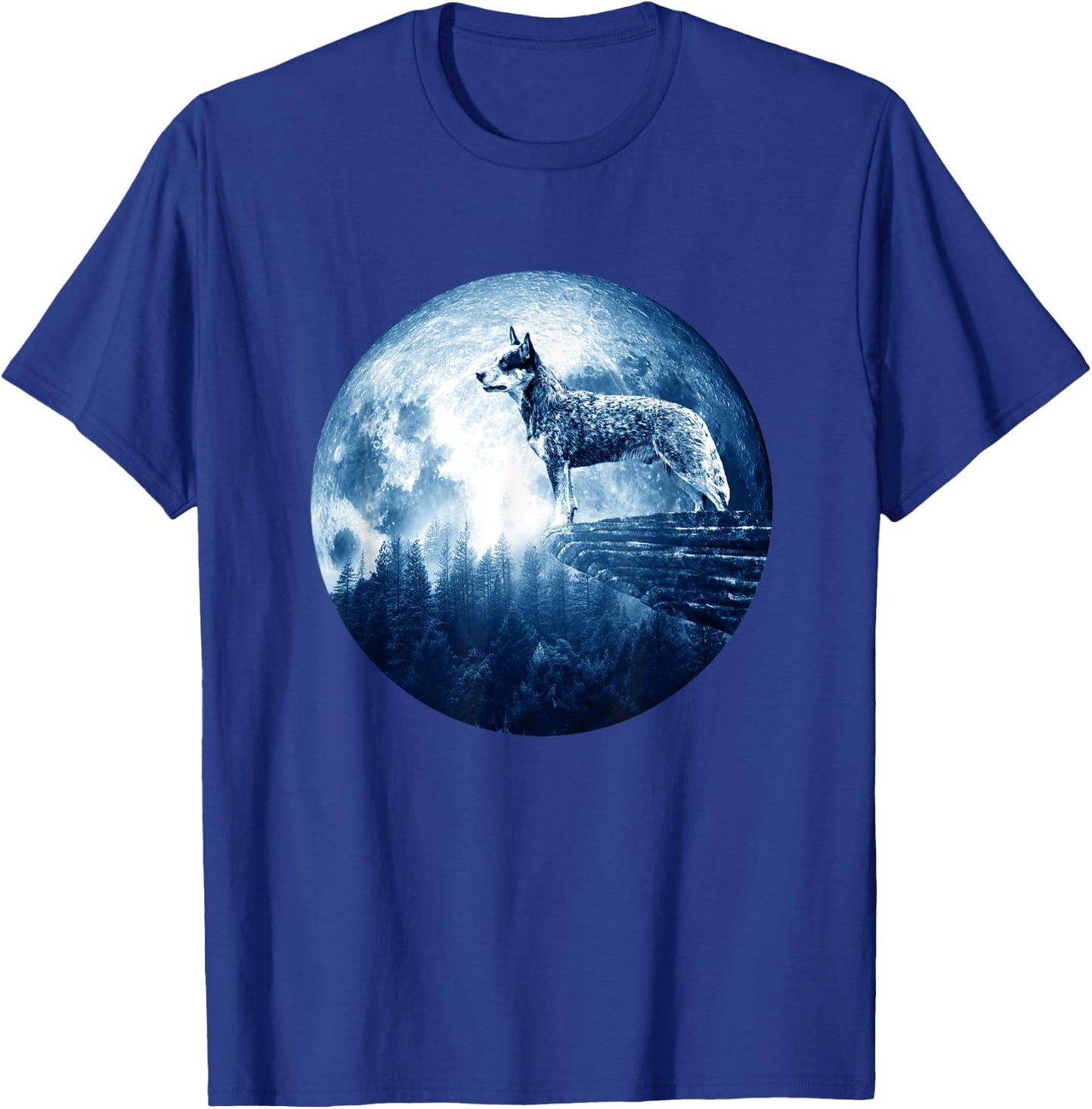 Australian Cattle Dog Moon Dog Mom Dad Women Men Dog Lovers T-Shirt - T-Shirt | Royal
