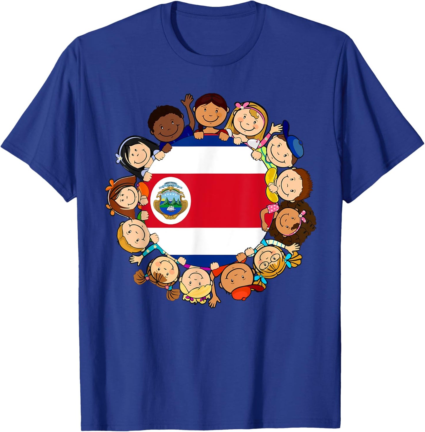 Costa Rica Flag Rican Kids Hispanic Heritage Month Boy Girl T-Shirt - T-Shirt | Royal