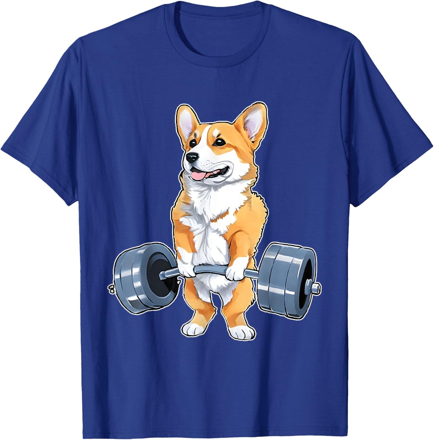 Corgi Weight Lifter Bodybuilding Weight Lifting Deadlift T-Shirt - T-Shirt | Royal