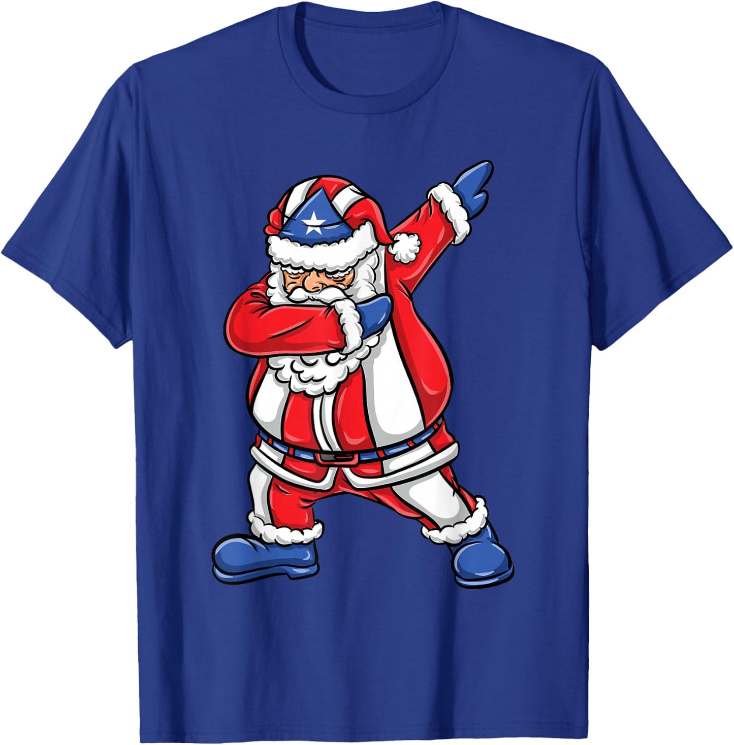 Dabbing Santa Puerto Rican Christmas T-Shirt - T-Shirt | Royal