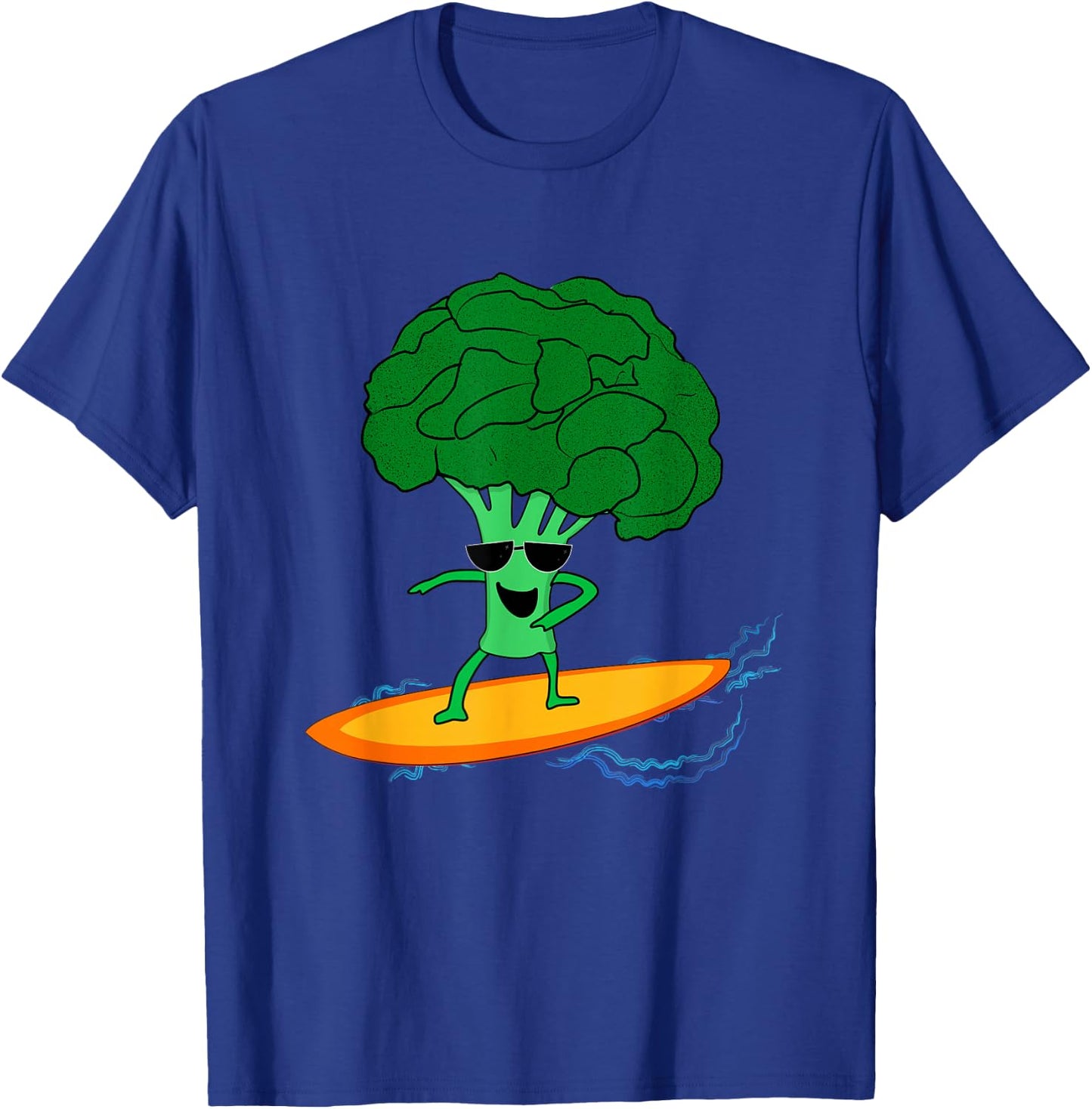 Surfing Broccoli. Riding the Veggie Wave T-Shirt - T-Shirt | Royal