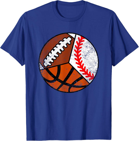 Football Baseball Basketball Player Funny Ball Sport T-Shirt - T-Shirt | Royal