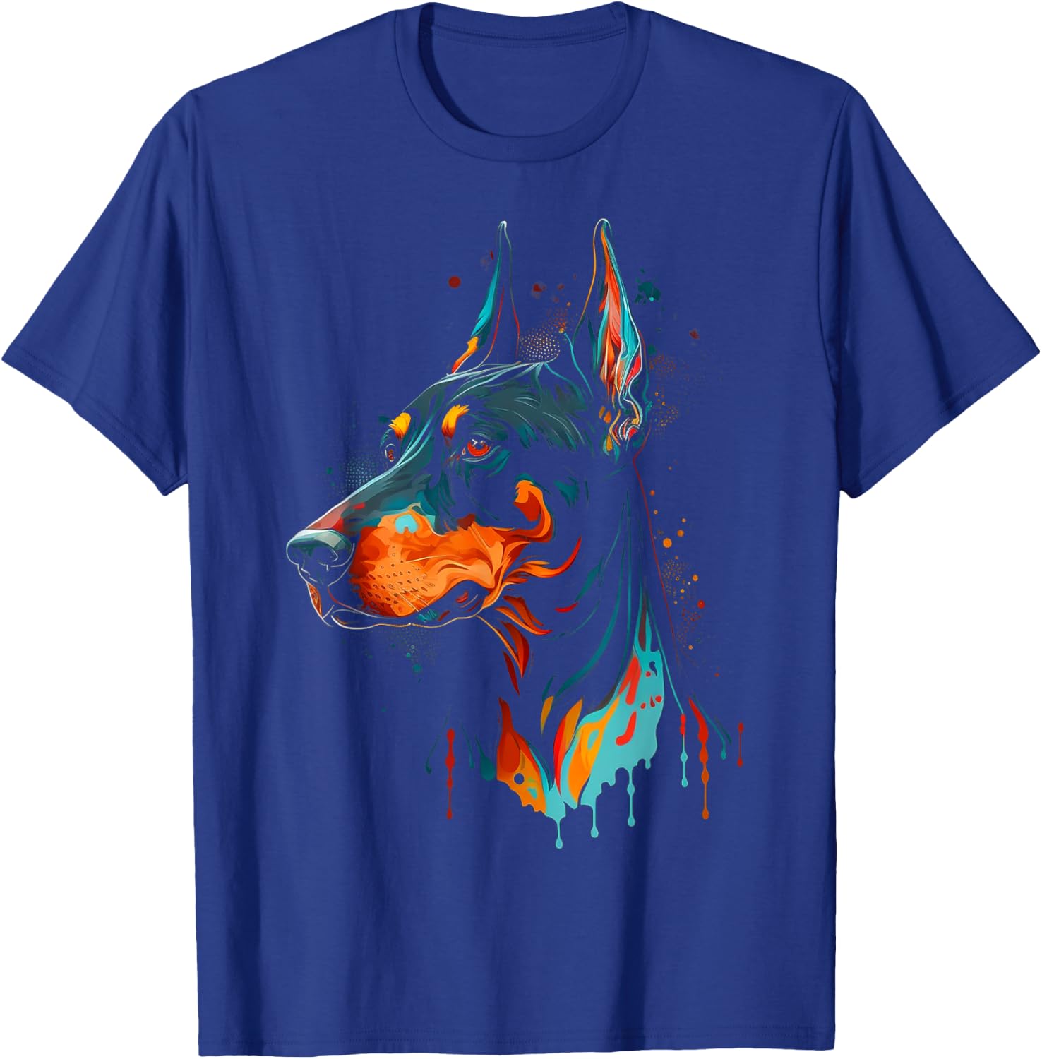 Colorful Doberman Pinscher For Dog Owners T-Shirt - T-Shirt | Royal