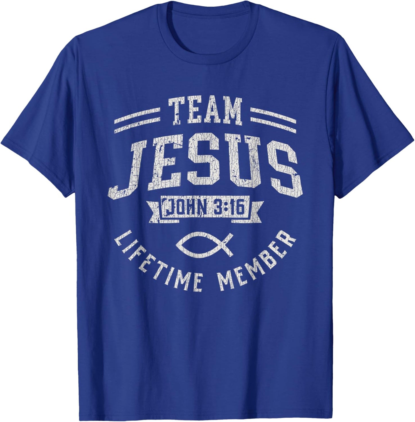 Vintage Team Jesus John 3_16 Lifetime Member God Christian T-Shirt - T-Shirt | Royal