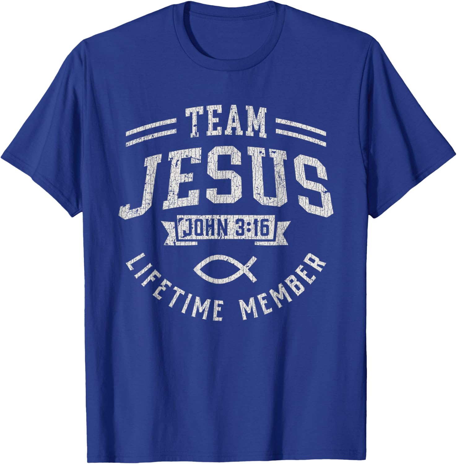 Vintage Team Jesus John 3_16 Lifetime Member God Christian T-Shirt - T-Shirt | Royal