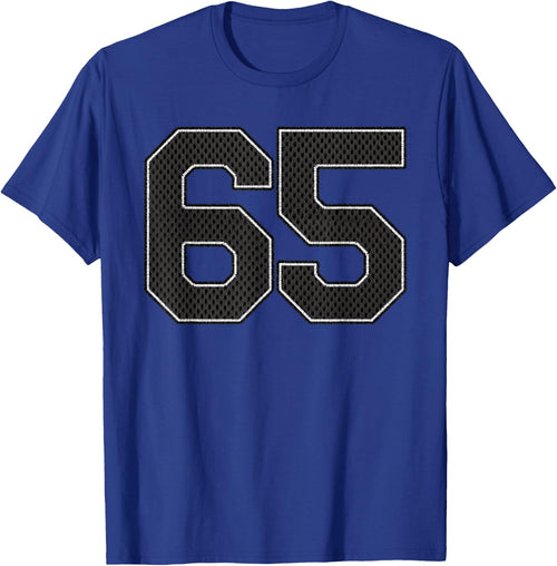 Black Number 65 Athlete Sports Jersey Supporter Fanwear