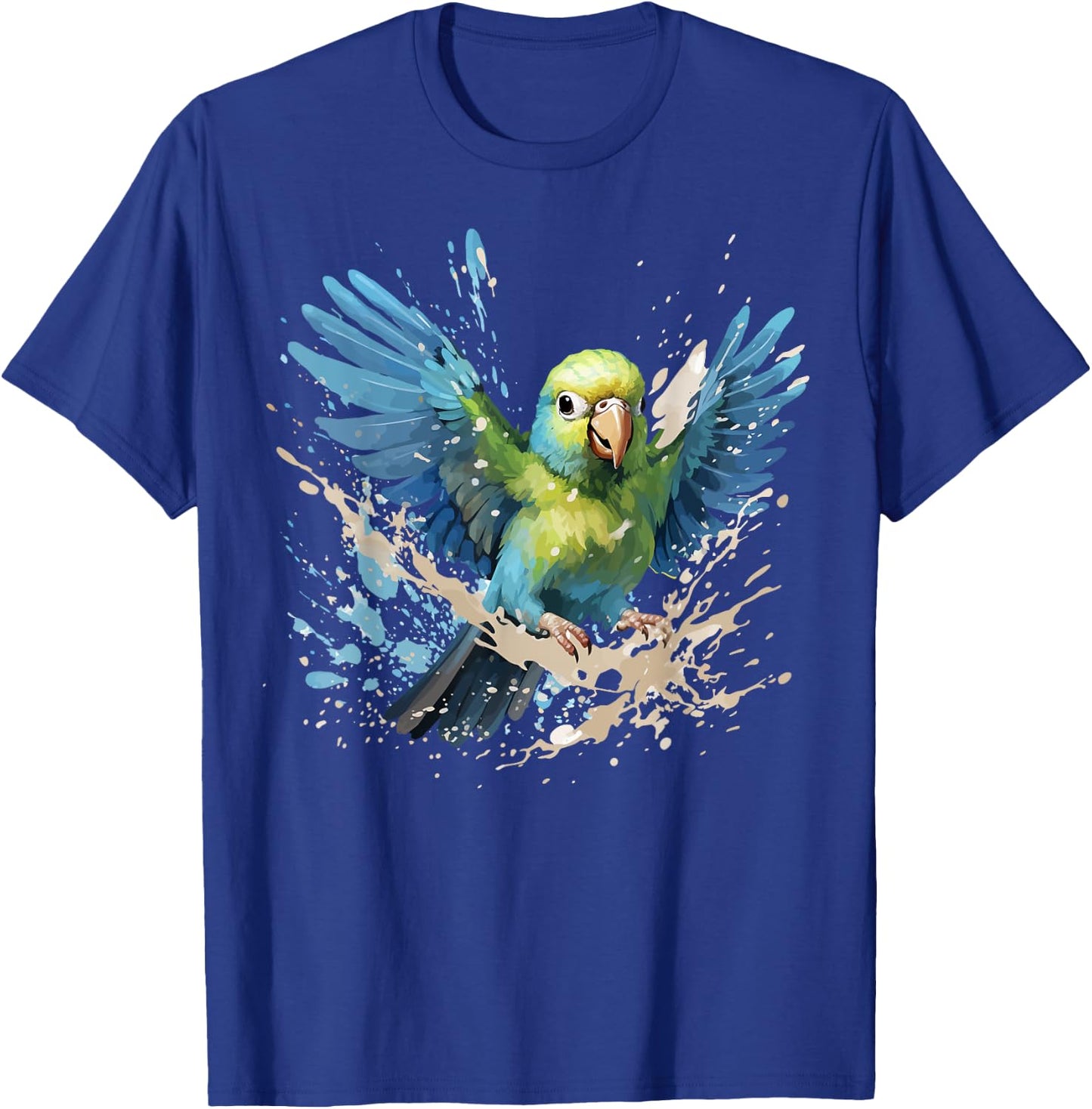 Colorful Splash Art Pacific Parrotlet Parrot Lover T-Shirt - T-Shirt | Royal