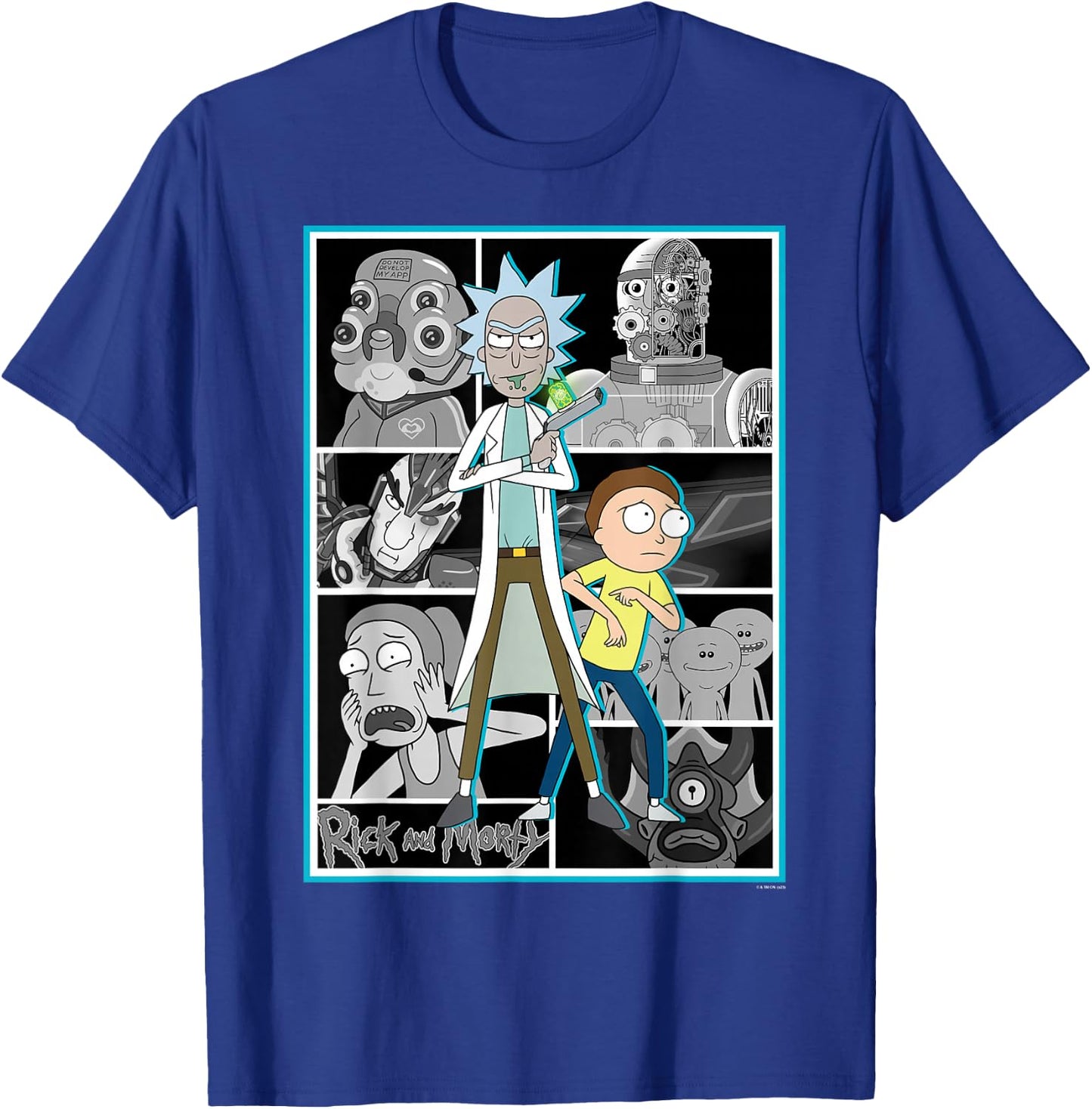 Rick and Morty Characters Adult Cartoon Fashion T-Shirt - T-Shirt | Royal