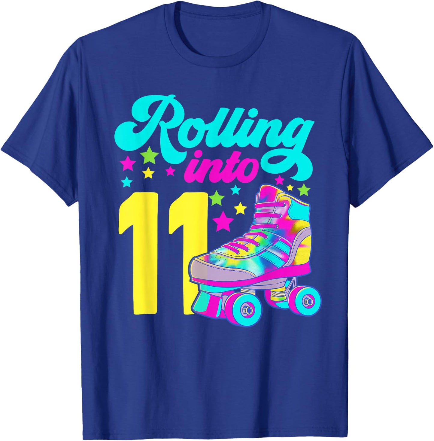 Rolling into 11 Girls 11th Birthday Roller Skates T-Shirt - T-Shirt | Royal