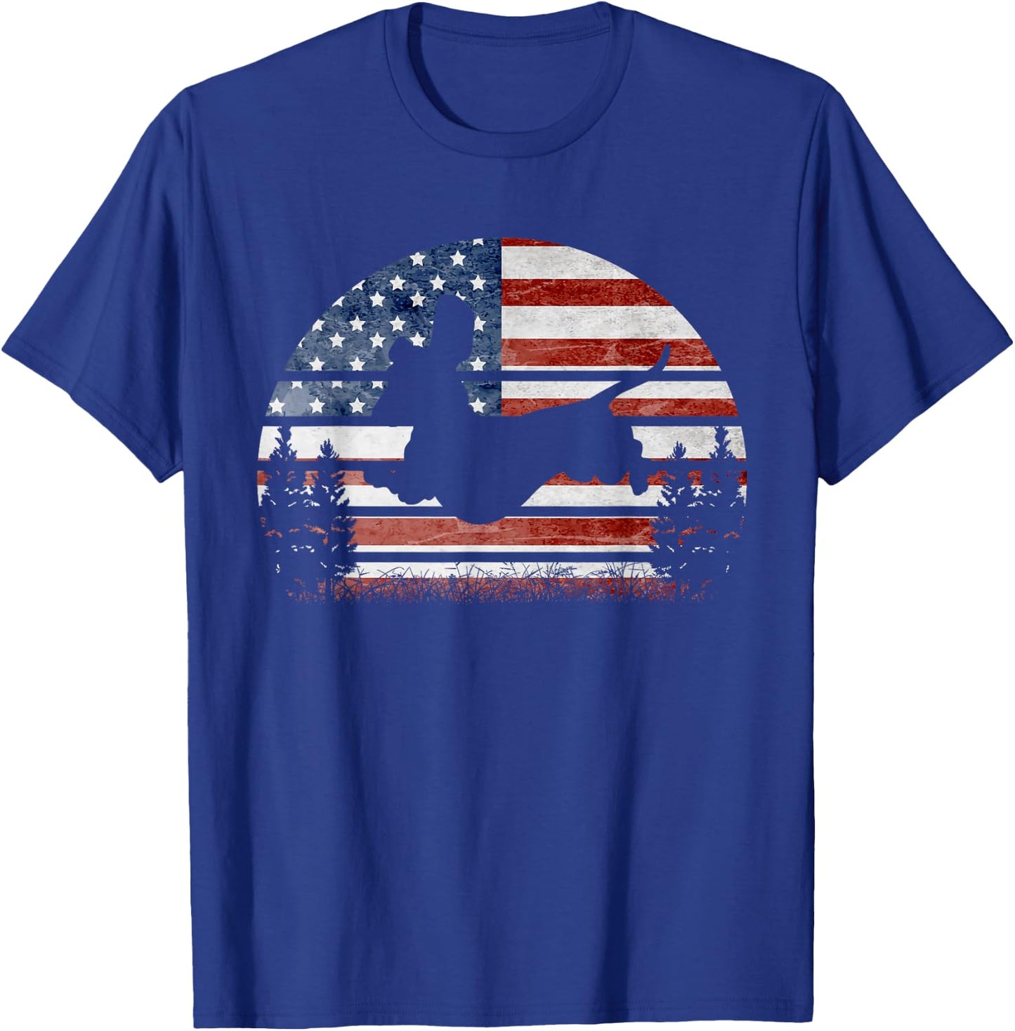 American Flag Dachshund Patriotic 4th Of July Weiner Lover T-Shirt - T-Shirt | Royal