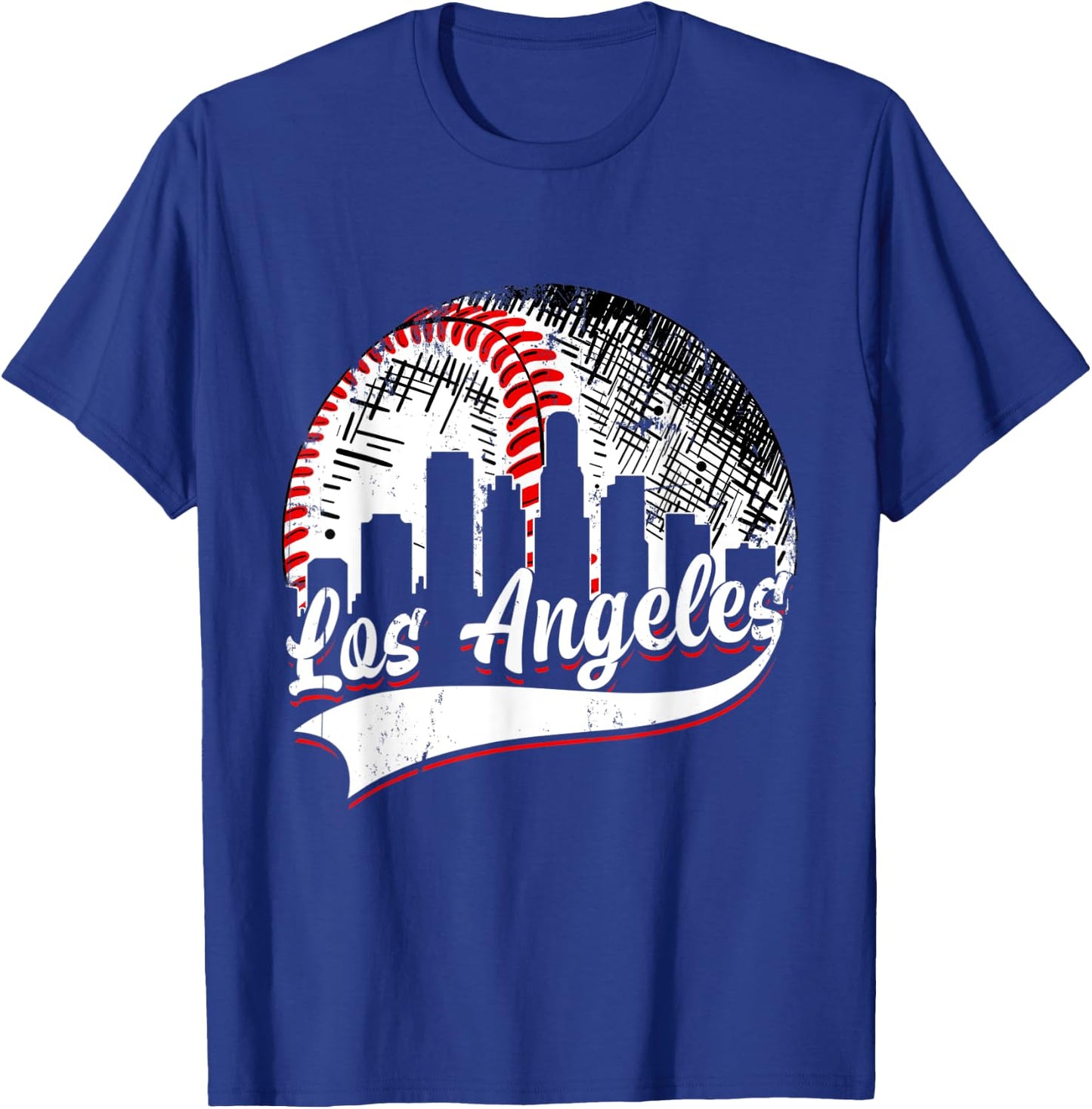 Vintage Los Angeles Baseball Lover Men Women Game Day T-Shirt - T-Shirt | Royal