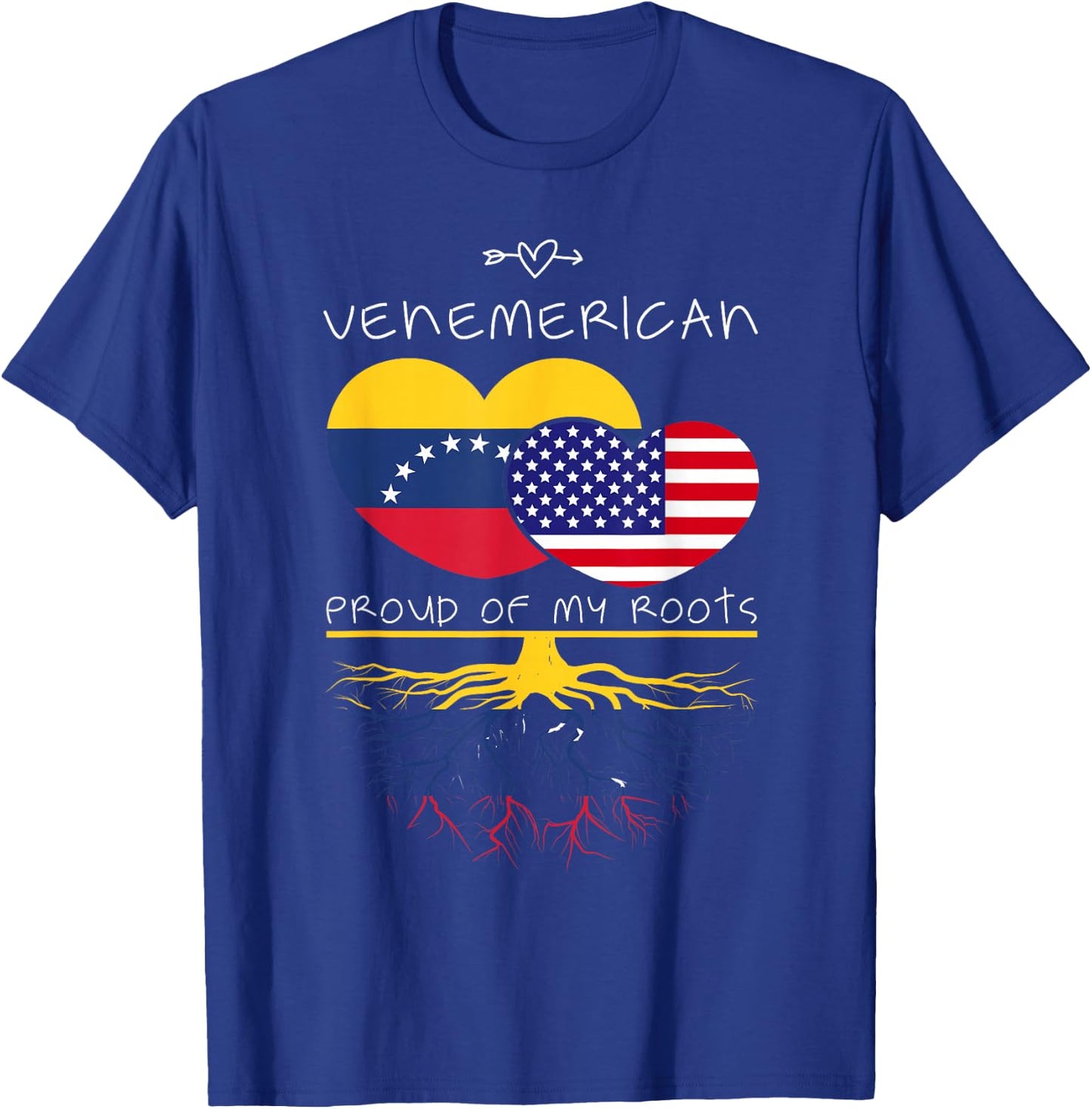 Venezuela USA Proud of Both Countries Venemerican T-Shirt - T-Shirt | Royal