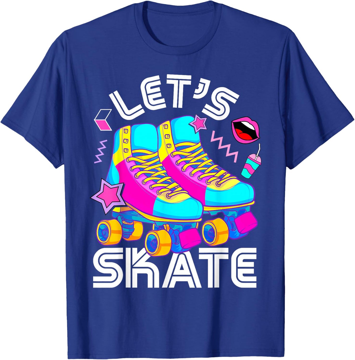 Let's Skate Retro Roller Skate Roller Derby Girls T-Shirt - T-Shirt | Royal
