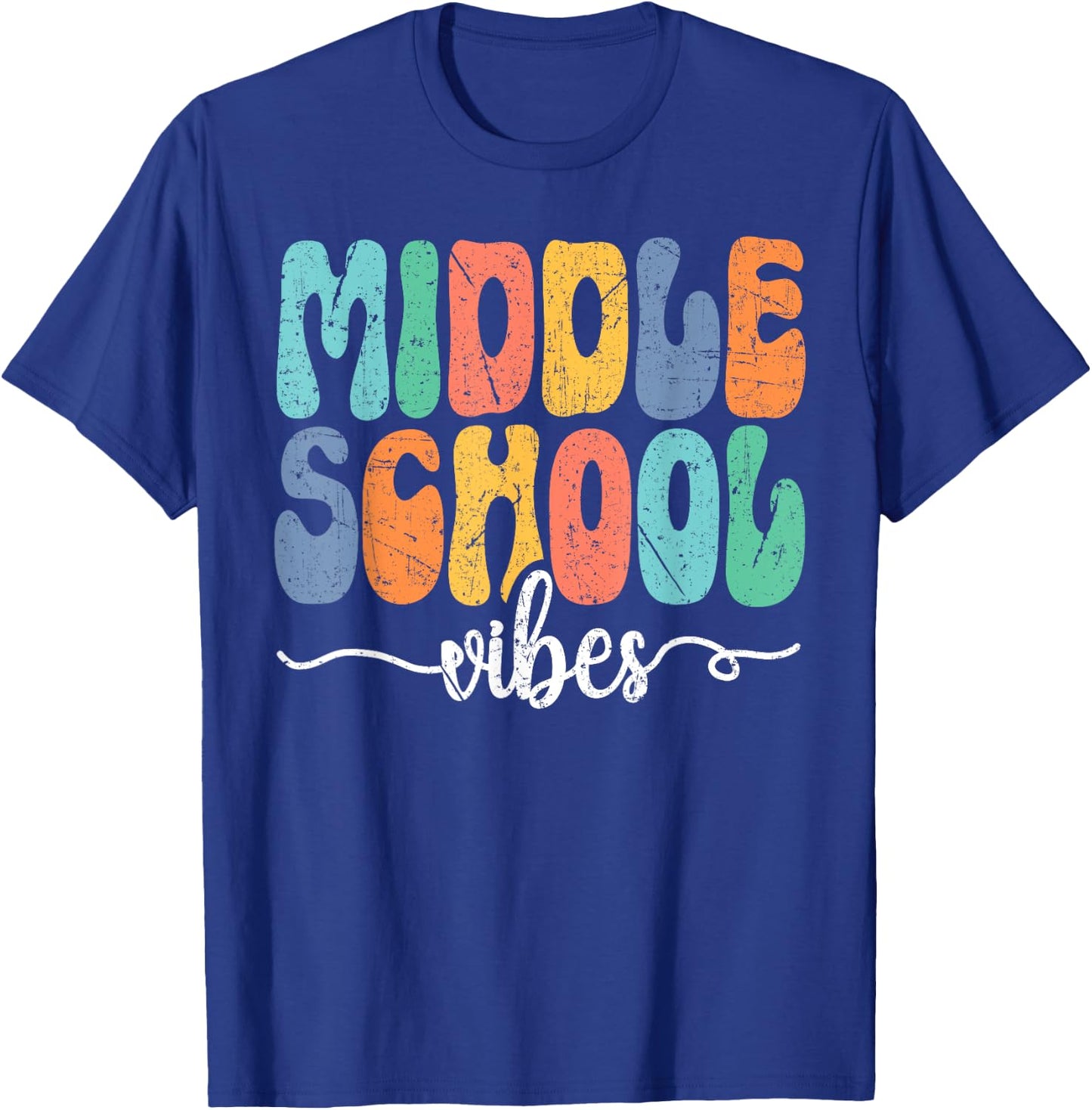Hello Middle School Vibes Back To School Middle School Squad T-Shirt - T-Shirt | Royal