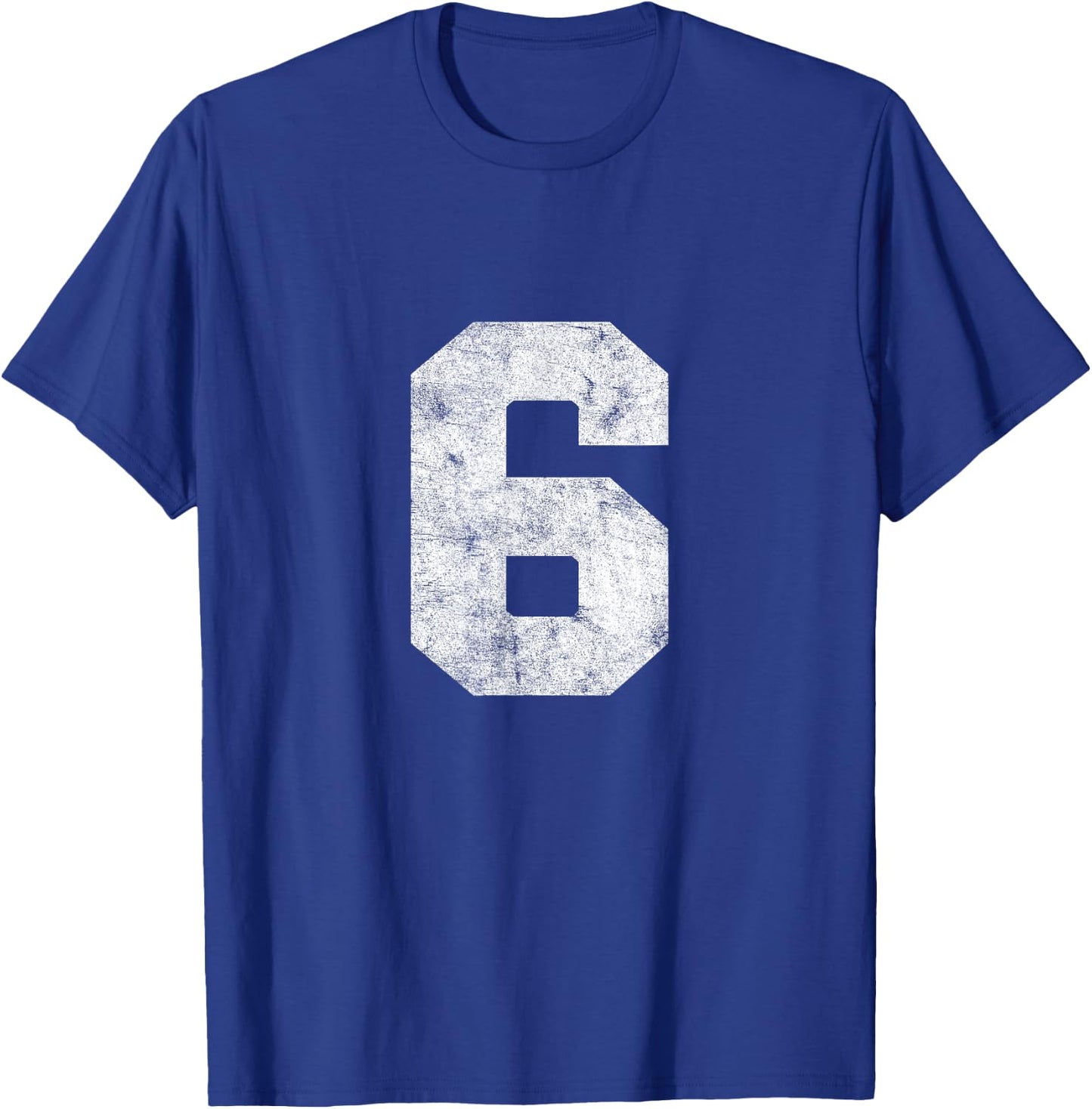 Vintage Lucky Number 6 Birthday Sports Player Team Athlete T-Shirt - T-Shirt | Royal