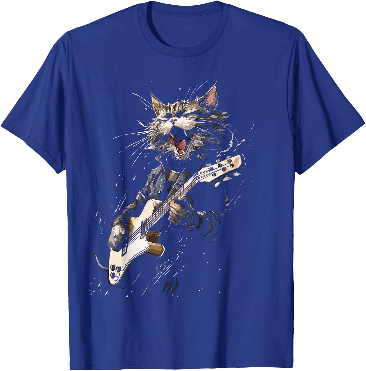Guitar Cat Women, Men, Kids T-Shirt - T-Shirt | Royal