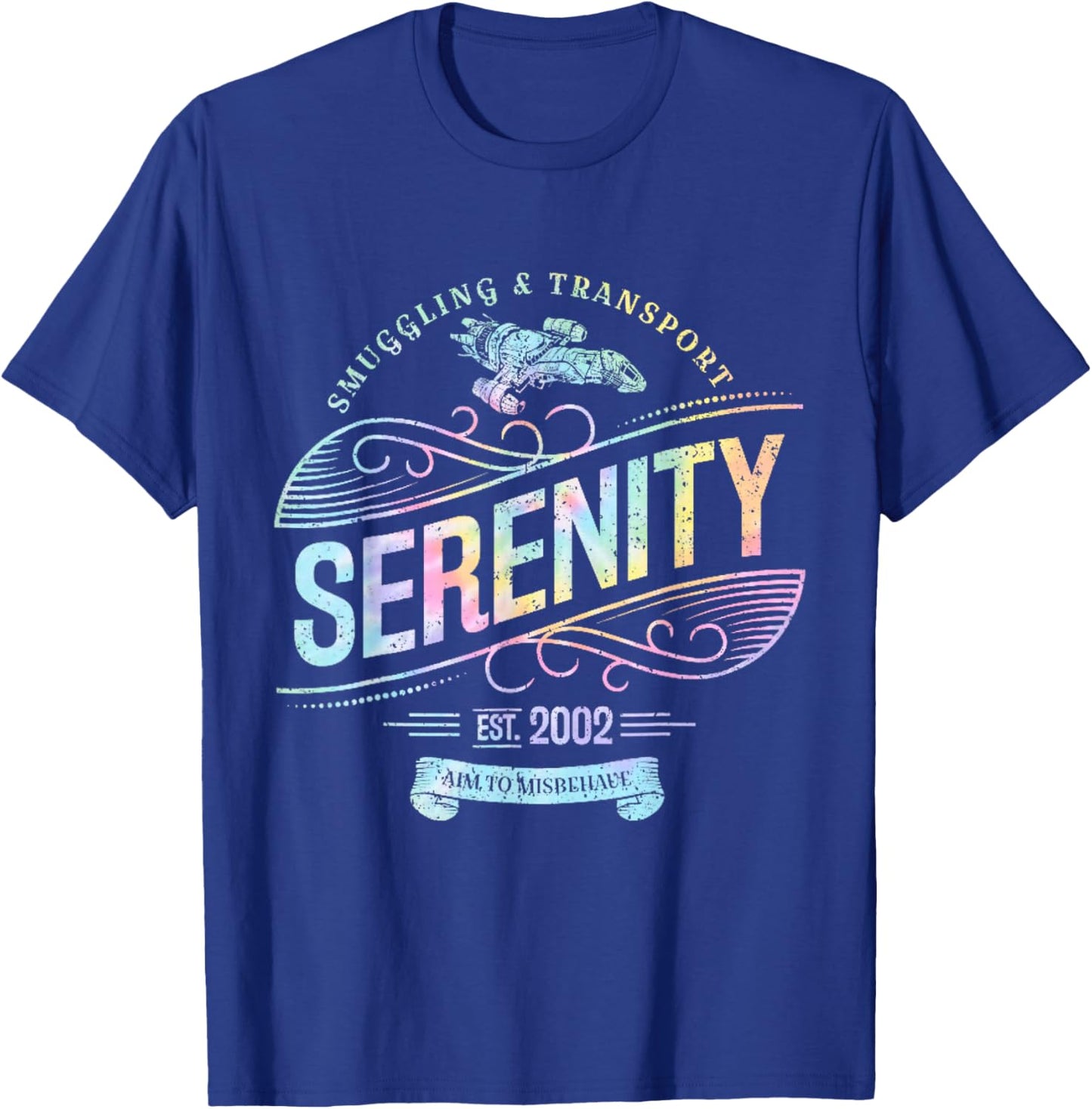 Vintage Serenity Smuggling And Transport Firefly Tie Dye T-Shirt - T-Shirt | Royal