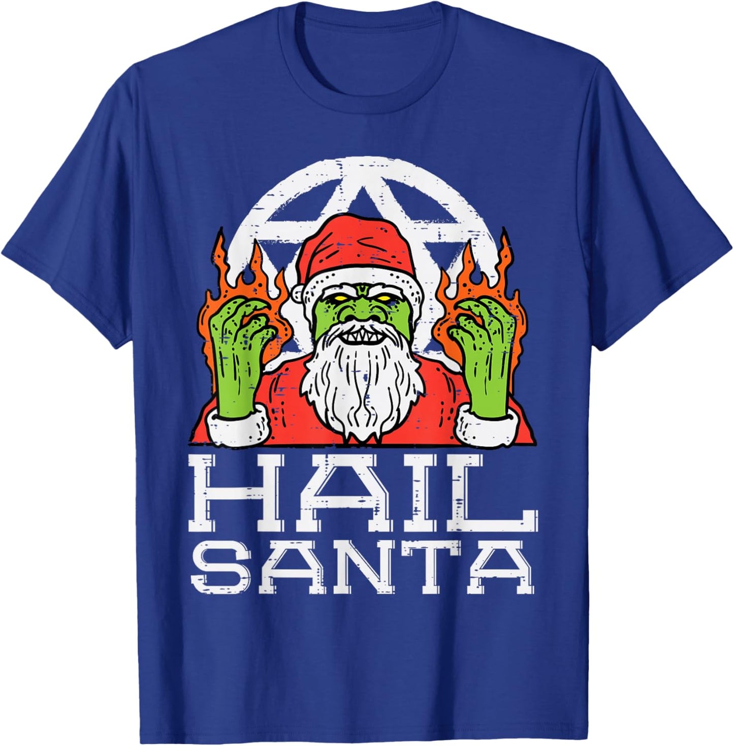 Hail Santa Funny Christmas Xmas Satanism Men Women Kids T-Shirt - T-Shirt | Royal