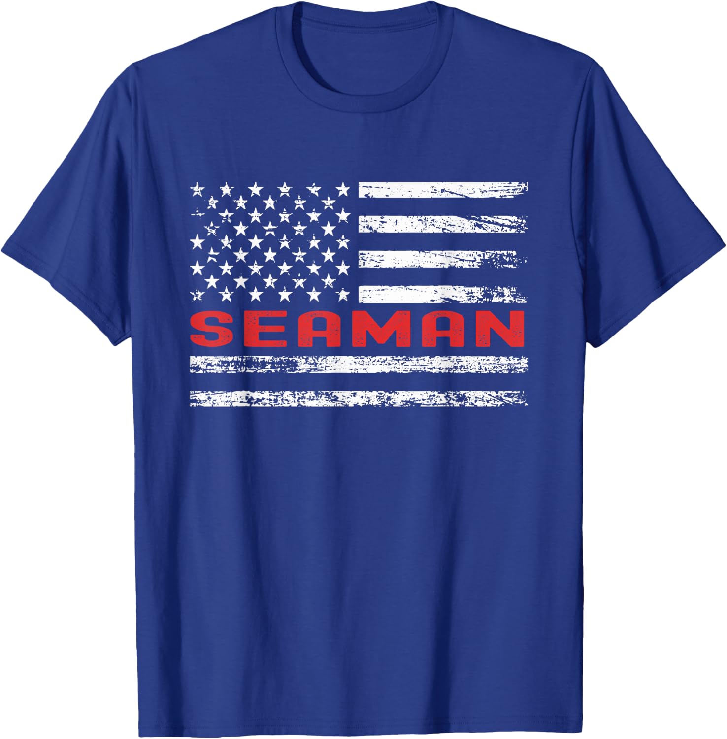 Seaman USA Flag Profession Retro Job Title T-Shirt - T-Shirt | Royal