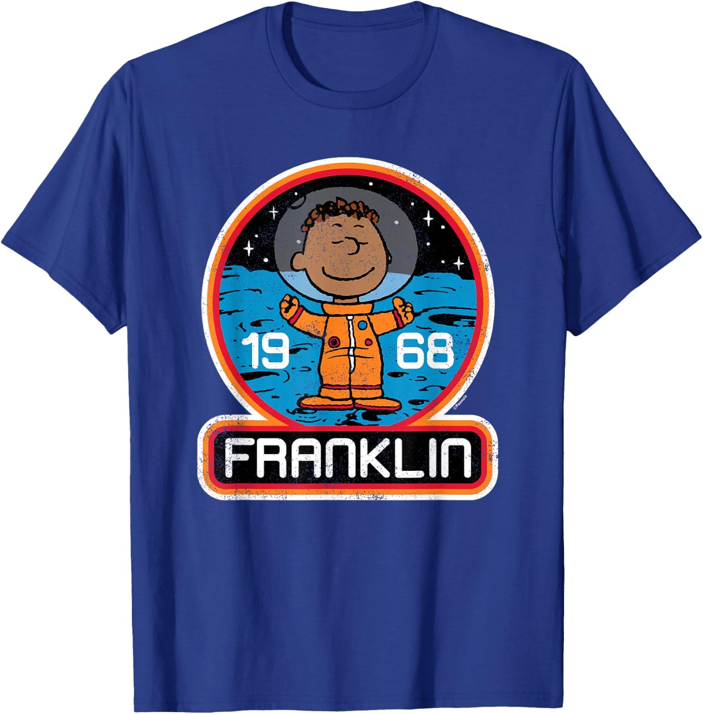 Peanuts - Franklin Armstrong Astronaut Space Badge 1968 T-Shirt - T-Shirt | Royal