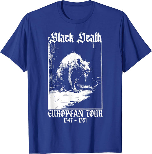 Black Death European Tour | Plague Rat Medieval History Goth T-Shirt - T-Shirt | Royal
