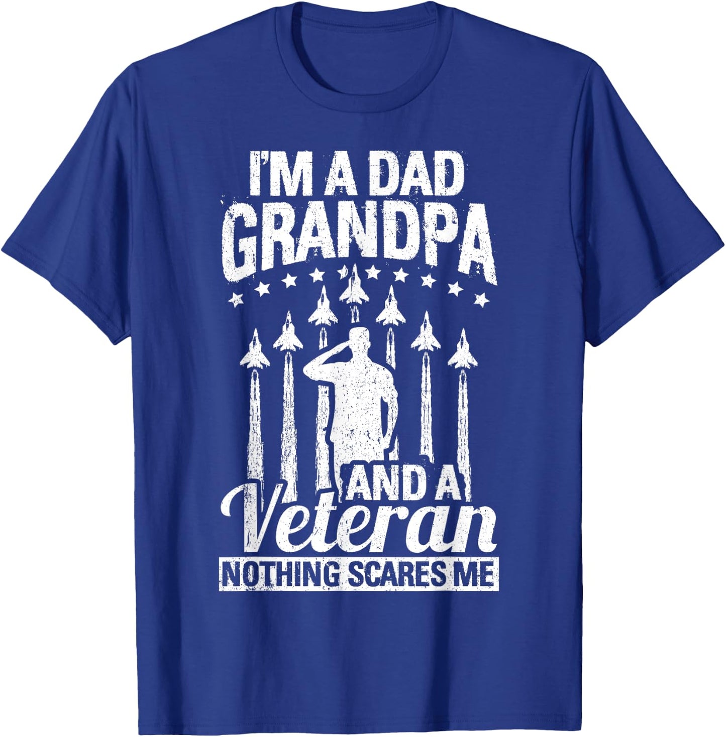 I'm A Dad Grandpa & Veteran Fathers Day Papa Grandpa Gift T-Shirt - T-Shirt | Royal