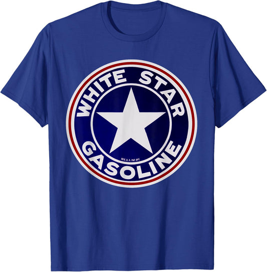 Retro Vintage Gas Station White Star Motor Oil Car Garage T-Shirt - T-Shirt | Royal